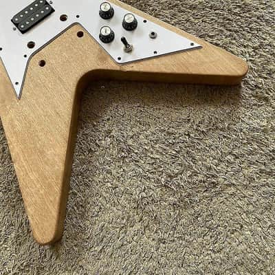 DIY Project Guitar Flying V Style Kit, Mahogany Body, Maple Neck, Rosewood Fingerboard image 4