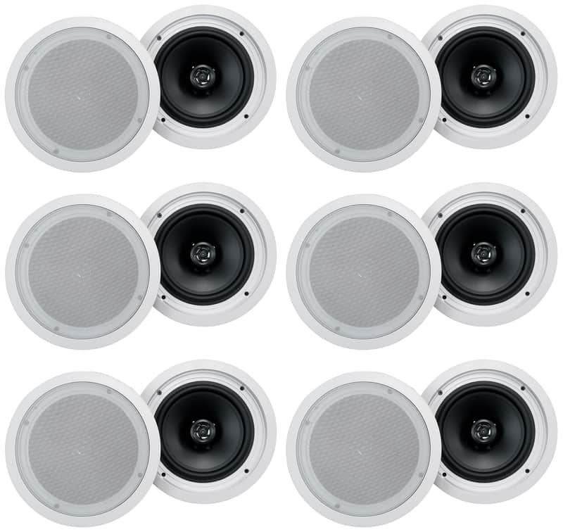 (12) Rockville HC85-16 White 8" 700 Watt In-Ceiling Home Theater Speakers 16 Ohm Bild 1