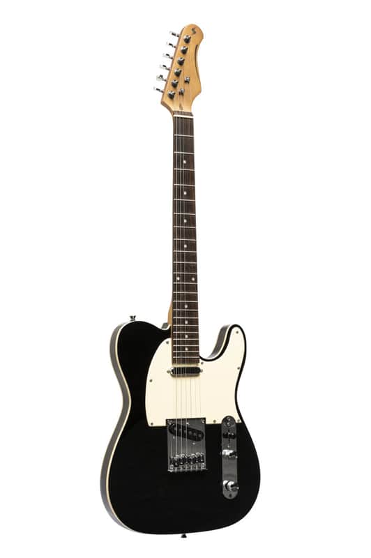Stagg SET-STD BLK T Series Solid Paulownia Body Maple Neck 6-String Electric Guitar image 1