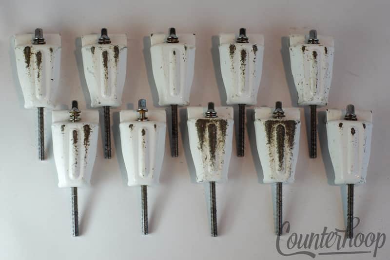 *Premier 10x Bass Drum Tension T-Rods/Claws White Powder-Coated Vintage 70s-80s* - Fair / 6.95/24.95 image 1