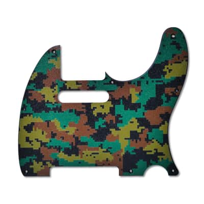 Custom 8-Hole Telecaster Pickguard - Artisan Series - Forest Digital Camo image 8