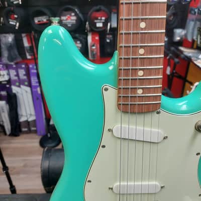 2021 Fender Player Duo Sonic, Pau Ferro Fingerboard, Sea Foam Green w/ Locking Tuners (USED) "Made In Mexico" image 7