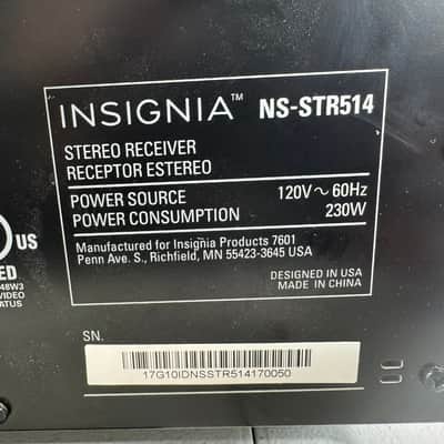 Insignia NS-STR514 Receiver HiFi Stereo 2 Channel Bluetooth Radio Home Audio image 6