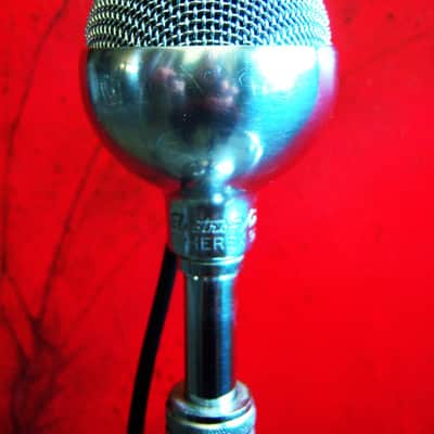 Vintage 1950's Electro Voice 920 crystal microphone polished chrome w short cable Hi Z harp mic Shure Turner Electro Voice image 4
