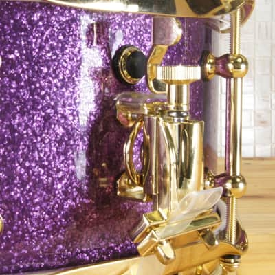 Click Icon Snare Drum 5.5x13 10ply Maple Purple Sparkle image 3