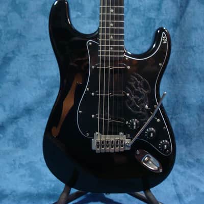 Custom Semi-Hollow Body Thin Line Strat w Lindsey Fralin Split Blade P'ups Black image 1