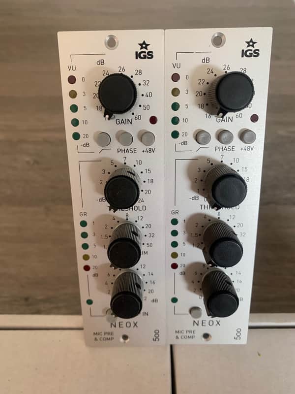 IGS Audio NEOX 500 Series Mic Pre Compressor PAIR 2024 - Silver image 1