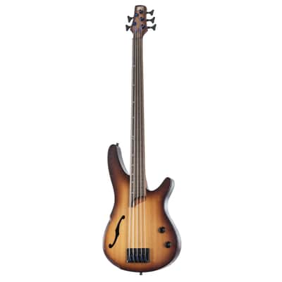 Ibanez Bass Workshop SRH505F-NNF Aerium Fretless Natural Browned Burst Flat - 5-String Electric Bass image 9