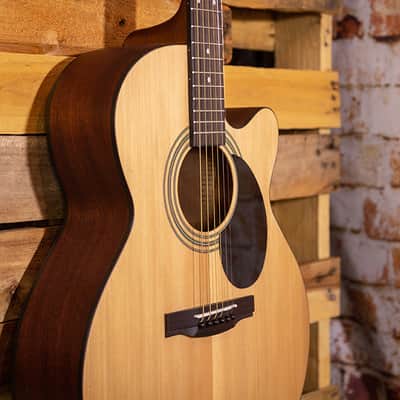 Jasmine S34C Orchestra & Auditorium Venetian Cutaway Spruce Top Nato Neck 6-String Acoustic Guitar image 9