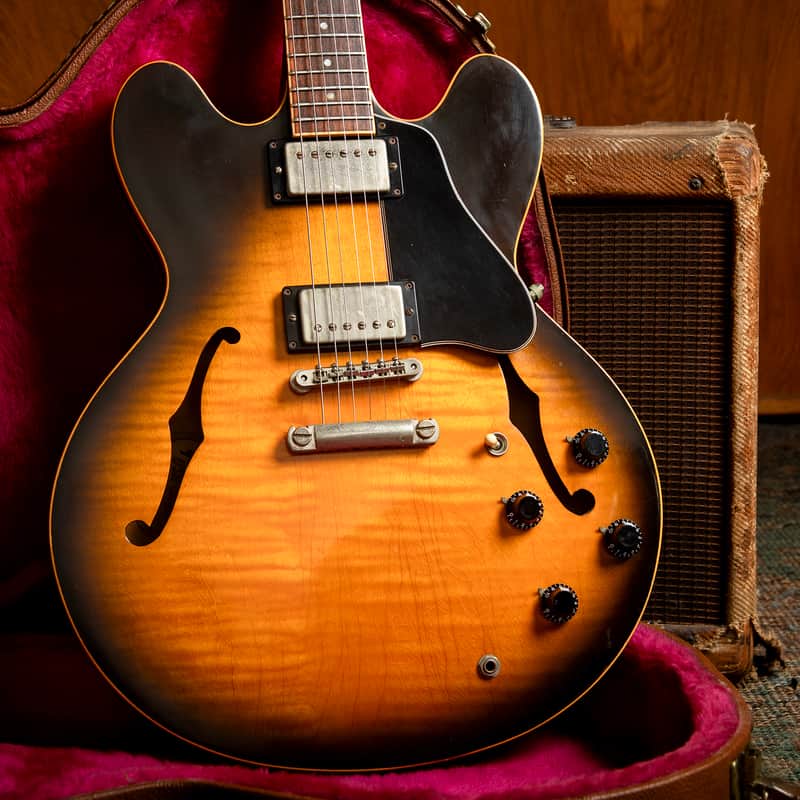 1993 Gibson ES-335 Dot Semi-Hollow Guitar Vintage Sunburst w/case image 1