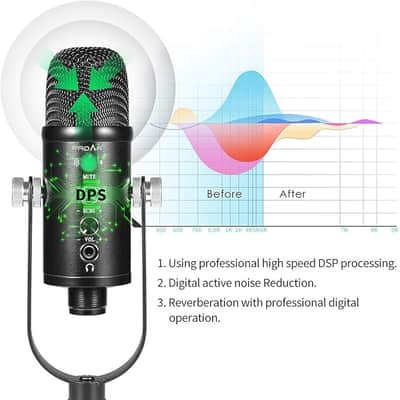 Microphone for Podcast, USB Microphone Kit for Phone, PC/Micro/Mac/Android,Professional Plug&Play Studio Microphone with Stand for Gaming, Online Chatting, Videos, Voice Overs, Streaming image 4