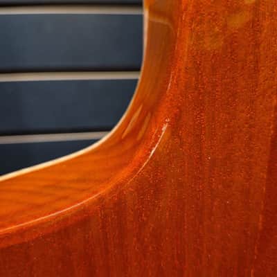 Used Ortega RTPDLX Nylon String Thinline Acoustic Guitar - Flamed Maple Blue image 4