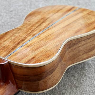 Big Island Ukulele Co. Solid Koa Deluxe Soprano Abalone Inlay KX-SPG W/ Carrying Case image 14