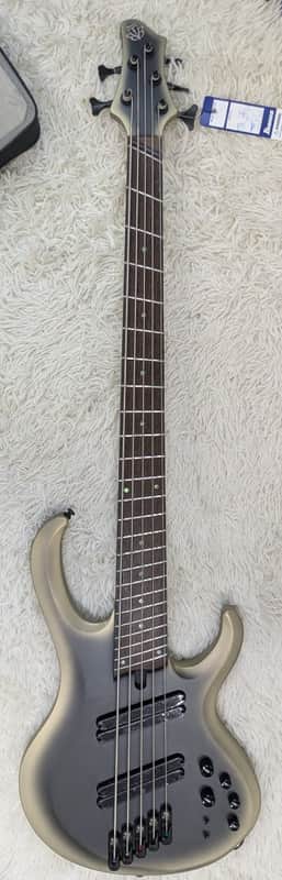 Mint Ibanez BTB605MSSOM 5-String Multi Scale Electric Bass +case, Solar Eclipse Matte image 1