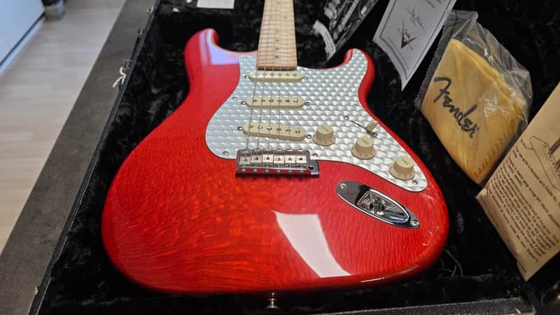 Fender Lacewood Stratocaster Custom Shop NAMM UK Showcase Tour American USA Orange Strat Turned Aluminum Aluminium Pick Guard 1 of 1 Electric Guitar image 1