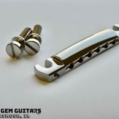 New! Gibson OEM Wraptail Tailpiece with Studs Nickel Finish fits Les Paul Special, Sg Special, Melody Maker Wrap Tail image 16