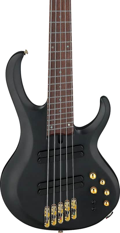 Ibanez BTB605LM Bass Workshop Multi-Scale 5-String Bass Guitar, Rosewood Fingerboard, Black Flat image 1