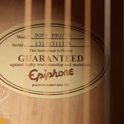 2013 Epiphone Dove Pro/Studio Dreadnought Flattop Acoustic Violin Burst image 8