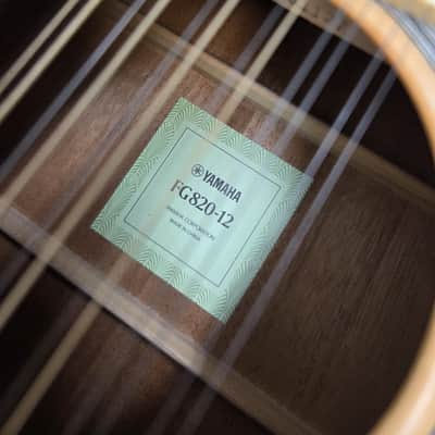 Yamaha FG820-12 Folk Acoustic 12-String Guitar 2010s - Natural image 6