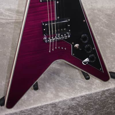 NEW! Schecter V-1 Custom 254 electric guitar in trans purple finish image 5