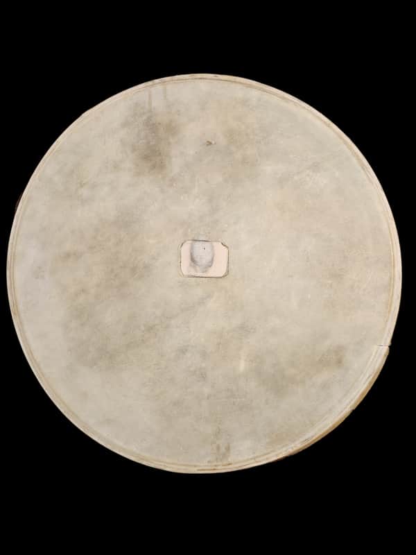 Vintage 1940's-1950's Calfskin 22" Batter Bass Drum Head w/Reinforcement Patch image 1