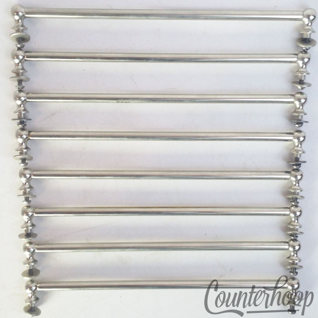 Ludwig 8x Tube Lugs Nickel Bass Marching Snare Tenor Tom Drum 9" Vintage 20s USA — main photograph