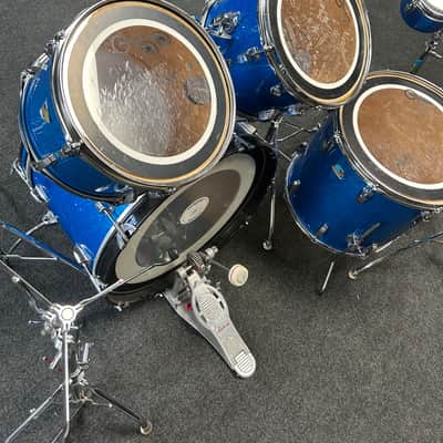 Vintage Ludwig Blue Sparkle 1970s Drum Set 22/16/13/12/8/6 w/ Atlas Stands and Extras #2555 image 5