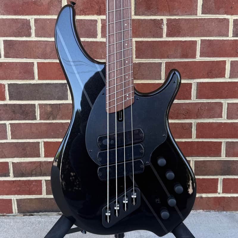 Dingwall JT3 4-String John Taylor Signature Model, Stealth Black w/ Rio Stripes, Nyatoh Body, Maple Neck, Pau Ferro Fretboard, Matching Headstock, Neve Preamp, Gig Bag image 1