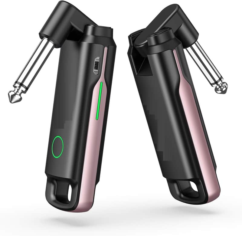 UHF Wireless Guitar System with 70 Channels for Guitar Bass (Pink) | Rechargeable Wireless Guitar Transmitter Receiver Audio Wireless Guitar Transmitter and Receiver for Electric Instruments image 1