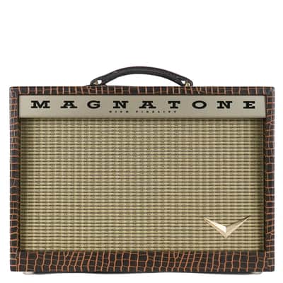 New Magnatone Starlite Combo Brown French Alligator Tolex / Gold Stripe Grill #9013 image 2