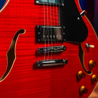 Washburn Wing SH35 Semi-Hollow Trans Red (B Stock) image 4
