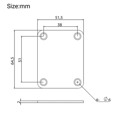 Guitar Neck Plate, 4 Holes NeckPlate Compatible for Electric Tele & Strat Guitar & Bass with Screws(Goldren) image 2