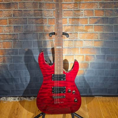ESP LTD MH-100 QM NT See Thru Black Cherry w/ ESP HSC image 3