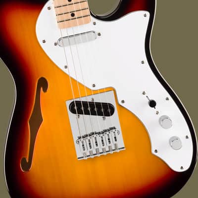Fender Squier Affinity Series Thinline Telecaster Electric Guitar, 3-Colour Sunburst image 3