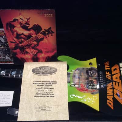 Custom Schecter 2002 NAMM Convention Horror Masterworks Display Catalog Guitar SIGNED Dawn Of The Dead George Romero Horror Halloween image 8