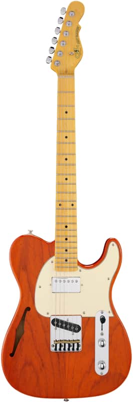 G&L Tribute Series ASAT Classic Bluesboy Semi-Hollow w/ Maple Fretboard - Clear Orange - NOS image 1