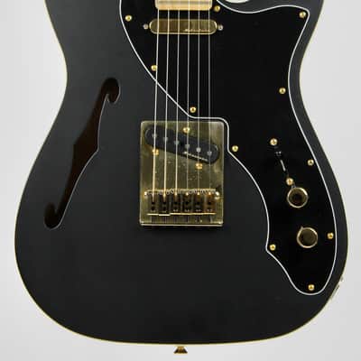 Fender LTD Deluxe Telecaster Thinline Maple Fingerboard Gold Hardware Satin Black 2018 w/Gig Bag (0140049306) image 1