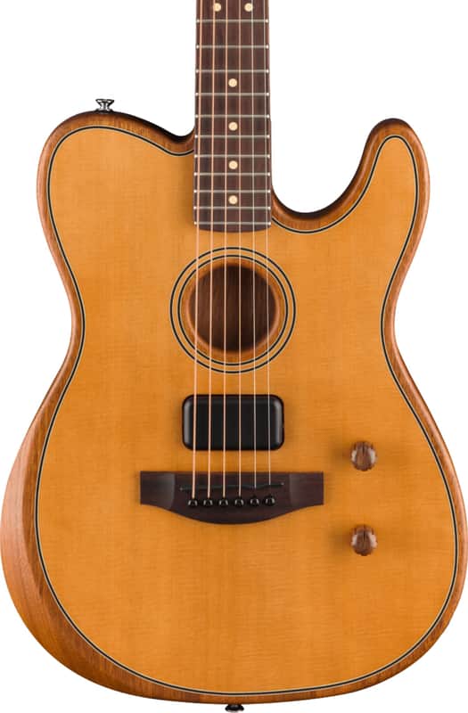 Fender Acoustasonic Standard Telecaster Acoustic-Electric Guitar, Solid Spruce Top, Aged Natural image 1