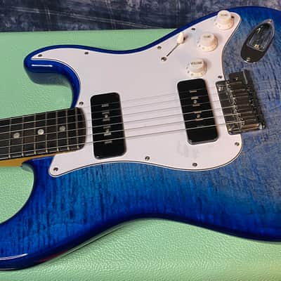 MINTY ! 2021 Fender Limited American Ultra Strat HSS - Denim Burst - GC Limited Edition - 8lbs - Lollar Upgraded P90 Pick-Ups image 5