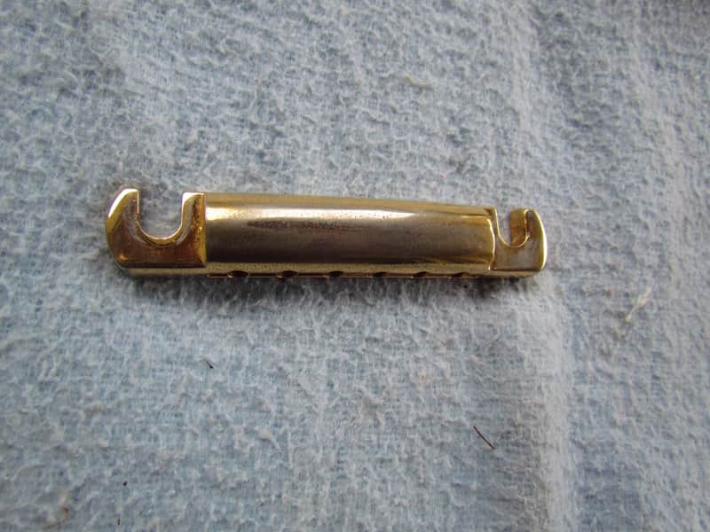 Gibson Style Stop Bar Gold Plated Gibson Stop Bar Shows Some Wear Aftermarket Gold Stop Bar image 1