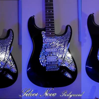 Silver Nova Stainless Steel Pickguard for Fender Stratocaster HSS Pro Steel Chrome Metal Strat Guard image 4