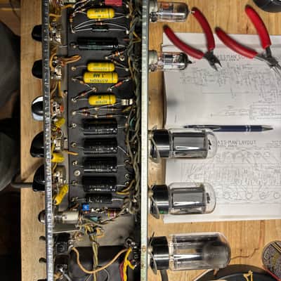 Fender Bassman 5E6-A Narrow Panel 40-Watt 4x10" Guitar Combo 1956 - Tweed - All Original! image 12