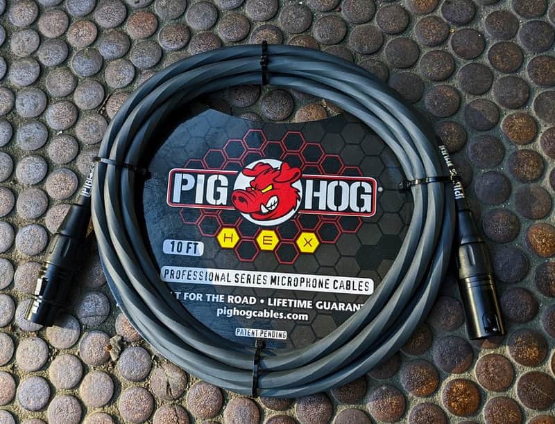 Pig Hog Hex Series 10 ft. Mic Cable Grey image 1