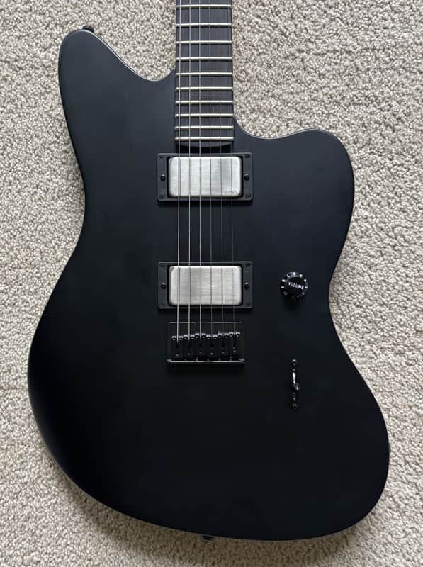 Fender Jim Root Jazzmaster Electric Guitar, Flat Black, Hard Shell Case image 1