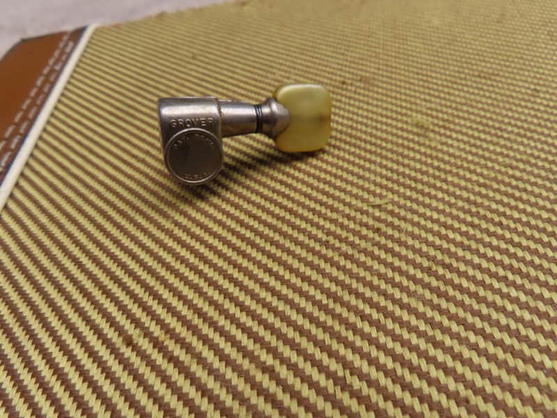 GROVER 1950's PAT PEND TUNER NICKEL IVORY TIP FLAT BACK FUTURA VINTAGE ORIGINAL USA BASS SIDE #1 image 1