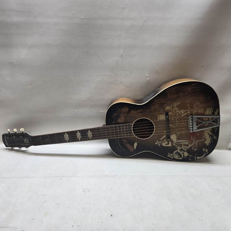 Harmony H1057 Singing Cowboy 1951 - 1963 - Sunburst with Cowboy Graphic image 1