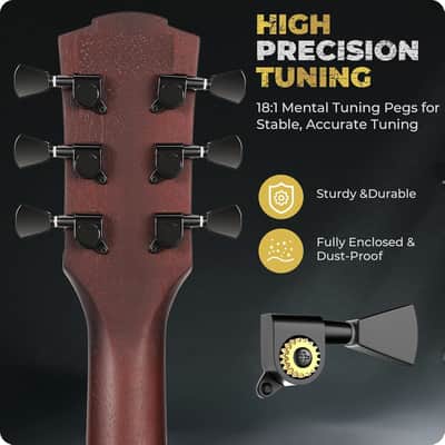 39" LP Electric Guitar Kit: Full Size Solid Body Electric Guitars for Beginners with Humbucker Pickups, Poplar Body, Mahogany Neck,22 Frets,6 String Guitar with Gig Bag,Cable image 2