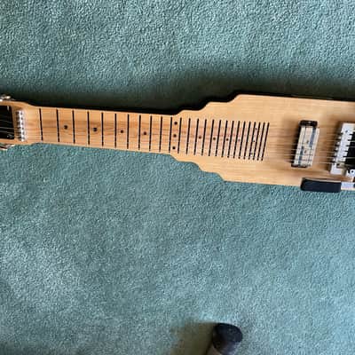 Jackson SlideKing LS Lap Steel with a 3 strings palm bending lever - Natural, no legs, felt fabric on the back side image 2