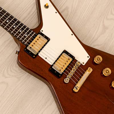 1990s Burny REX-80 Explorer Vintage Electric Guitar Walnut w/ Case, Japan Fernandes image 7