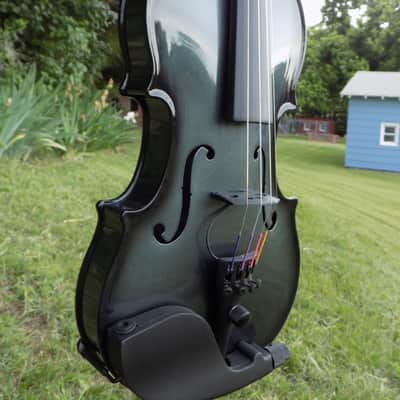 Glasser AEX Carbon Composite Acoustic Electric 4-String Violin 4/4 size 2020s Gun Metal image 6